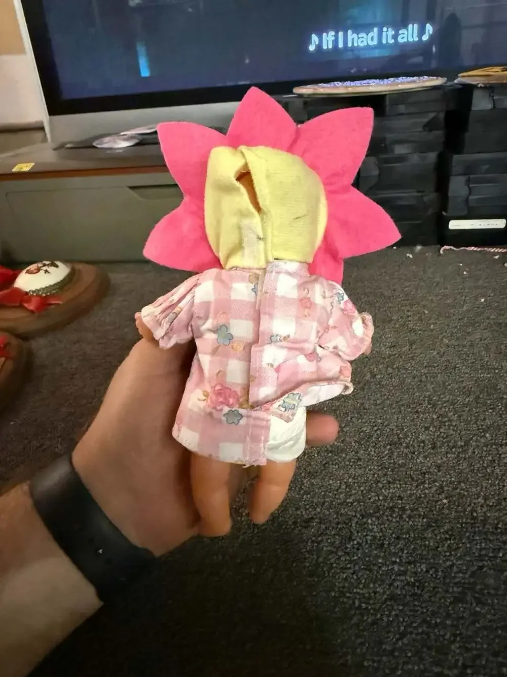 Vintage Simba Toys Baby Doll in Flower Costume Outfit